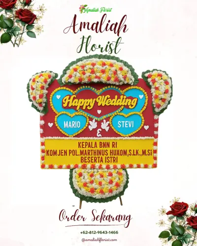 Karangan Papan Bunga Pernikahan di Pasarean